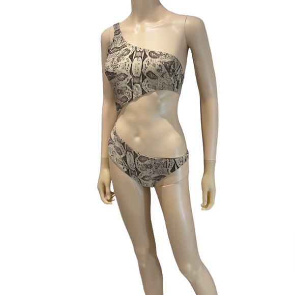 Nwt Gucci Tom ford ss 2000 one shoulder cut out python print swimsuit XS - Picture 7 of 11